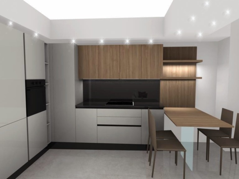 Render 3d per per ristrutturazione cucina