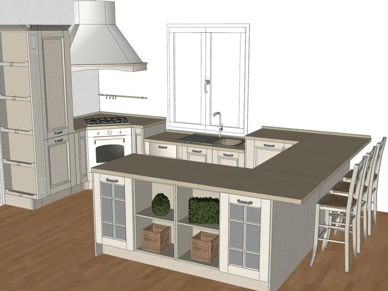 progetto cucina in open space